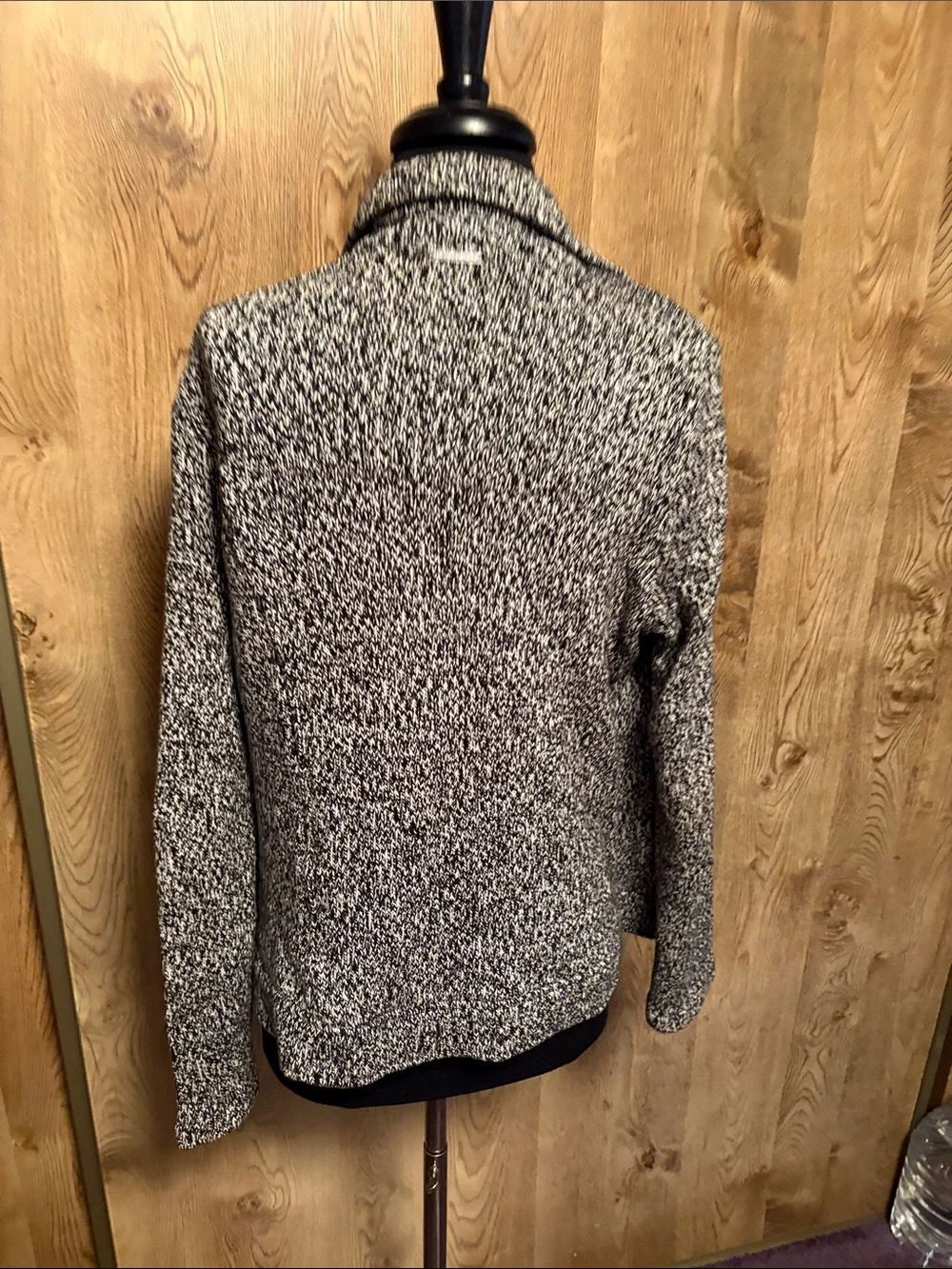 Black and White Marled Zip-Up Women's Jacket by Michael Kors